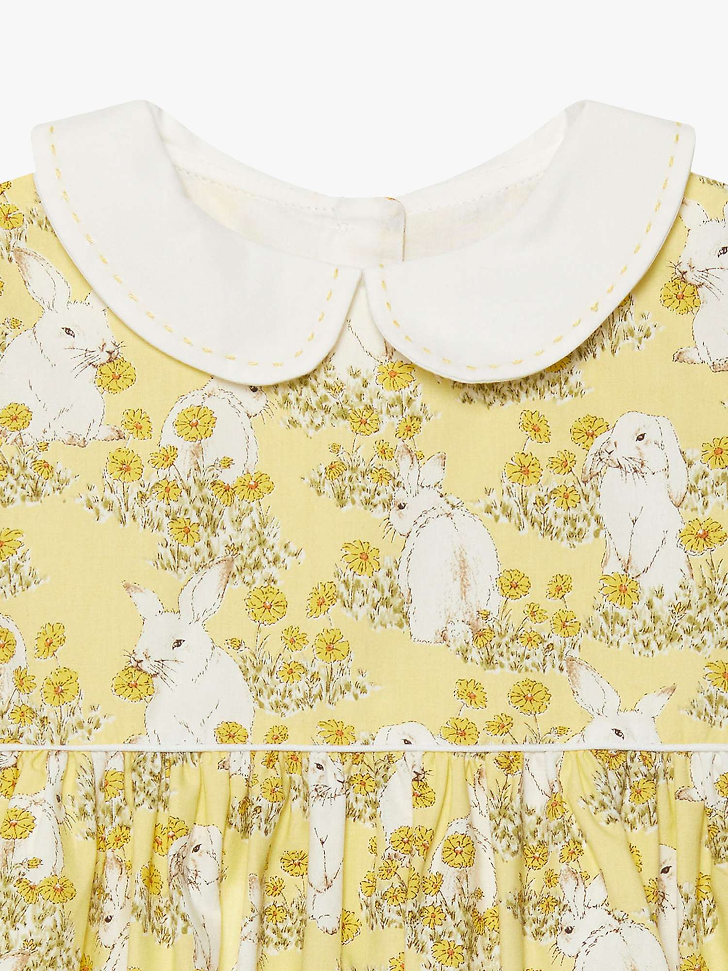Buy Trotters Baby Bunny Print Cotton Smock Dress, Yellow/Multi Online at johnlewis.com