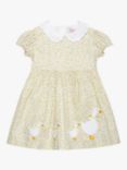 Trotters Baby Floral Petal Collar Duck Dress, Yellow/Multi