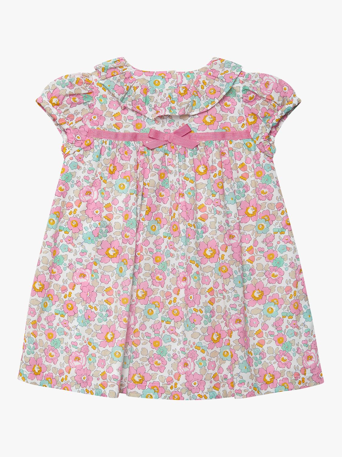 Trotters Baby Betsy Willow Bow Detail Dress, Coral/Multi, 3-6 months