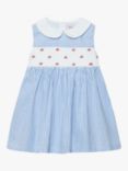 Trotters Baby Tilly Stripe Smocked Dress, Blue