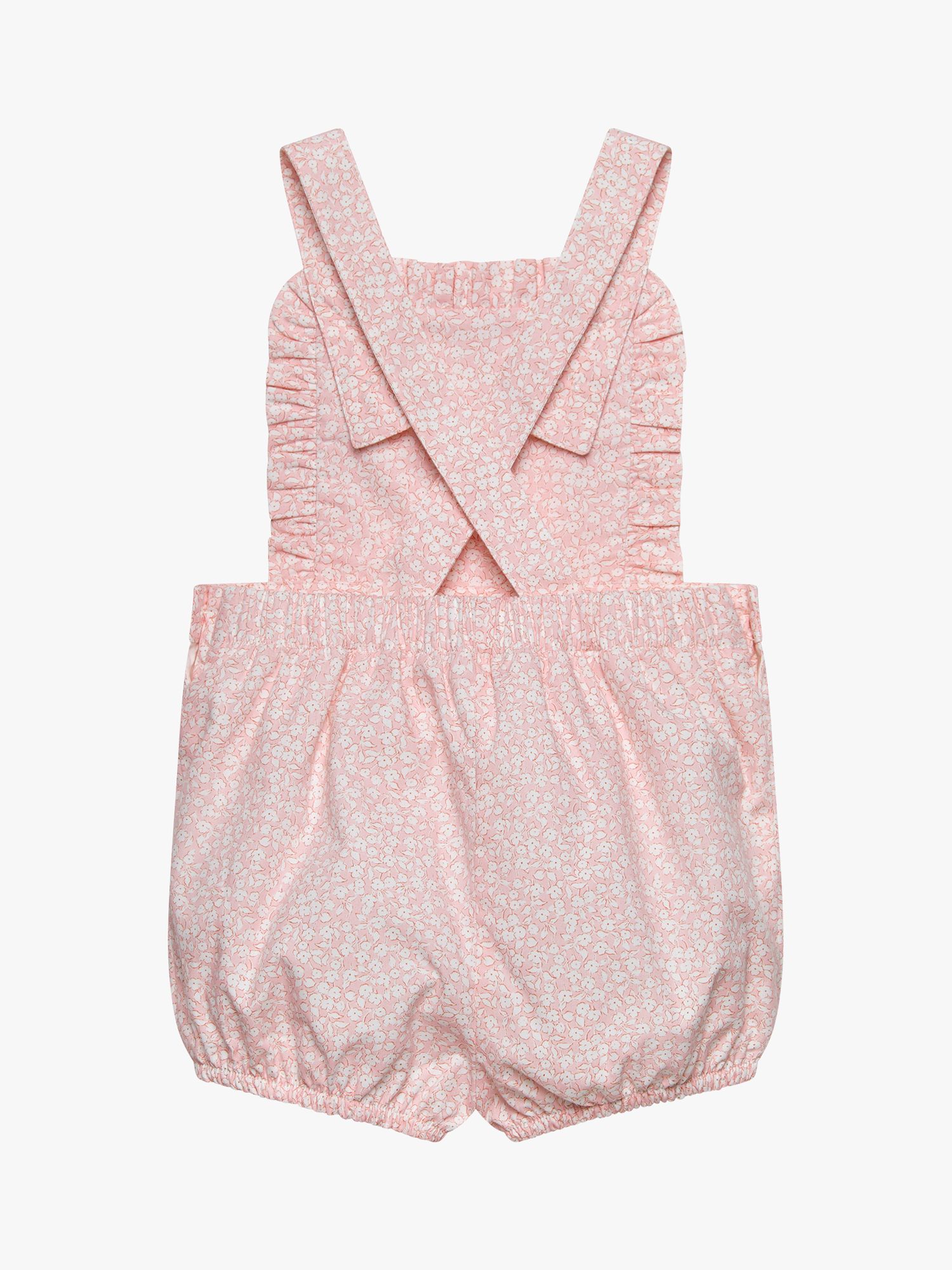 Buy Trotters Baby Bunny Frill Floral Print Bib Shorts, Pink./White Online at johnlewis.com
