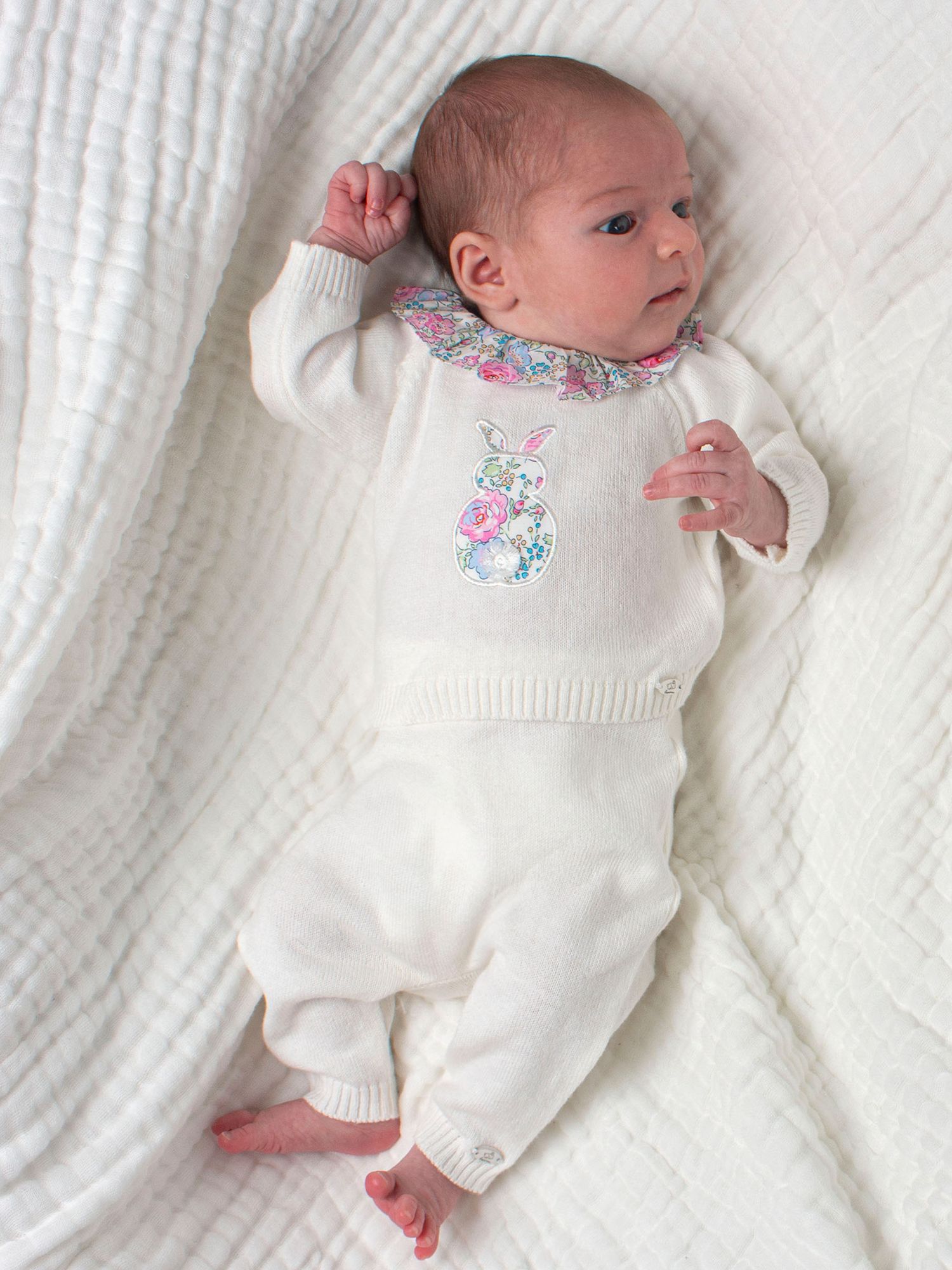 Buy Trotters Baby Felicite Bunny Wool Blend Knitted Set, White/Pink Online at johnlewis.com