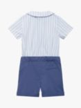 Trotters Baby The Rupert Shirt & Shorts Set, Navy/Pale Blue