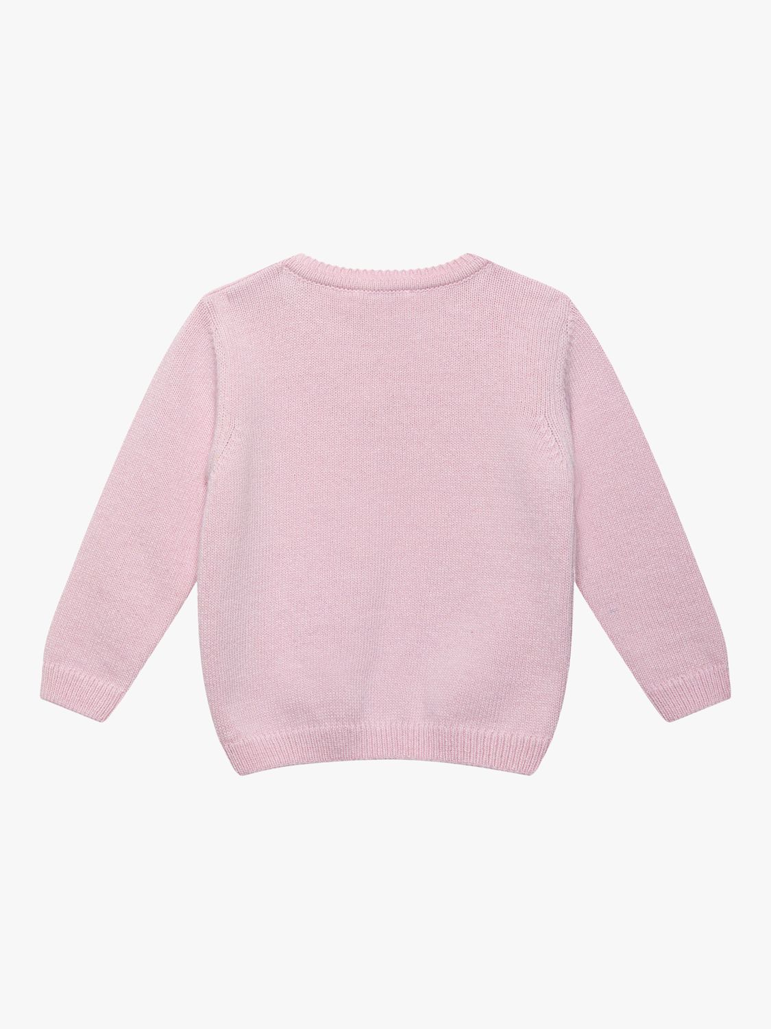 Trotters Baby Betty Bunny Merino & Cashmere Blend Jumper, Pale Pink, 3-6 months