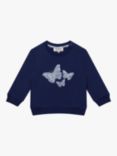 Trotters Baby Wiltshire Butterfly Sweatshirt, Navy/Multi
