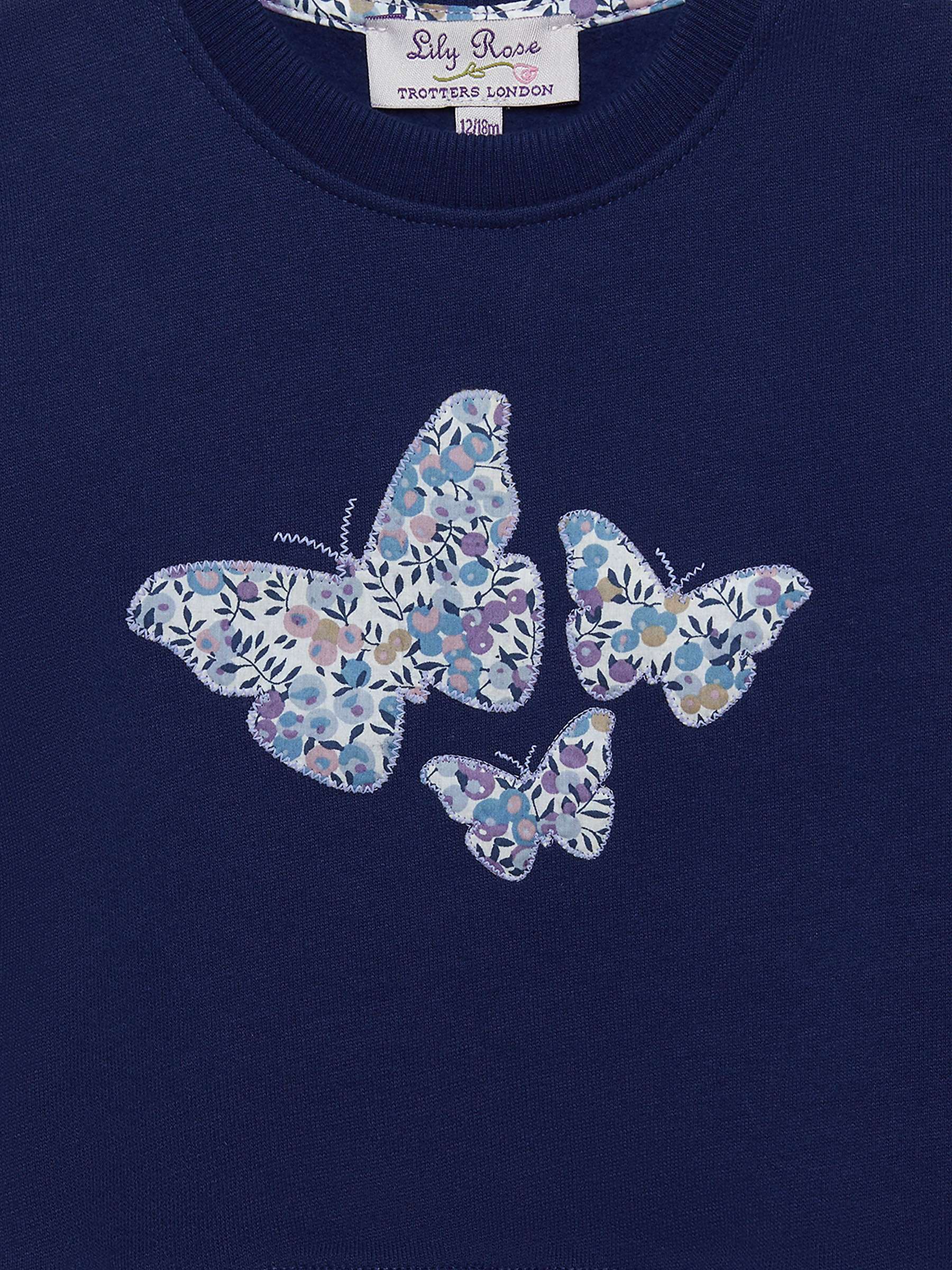 Buy Trotters Baby Wiltshire Butterfly Sweatshirt, Navy/Multi Online at johnlewis.com