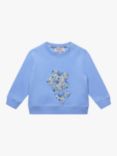 Trotters Felicite Applique Flower Sweatshirt. Blue, Blue