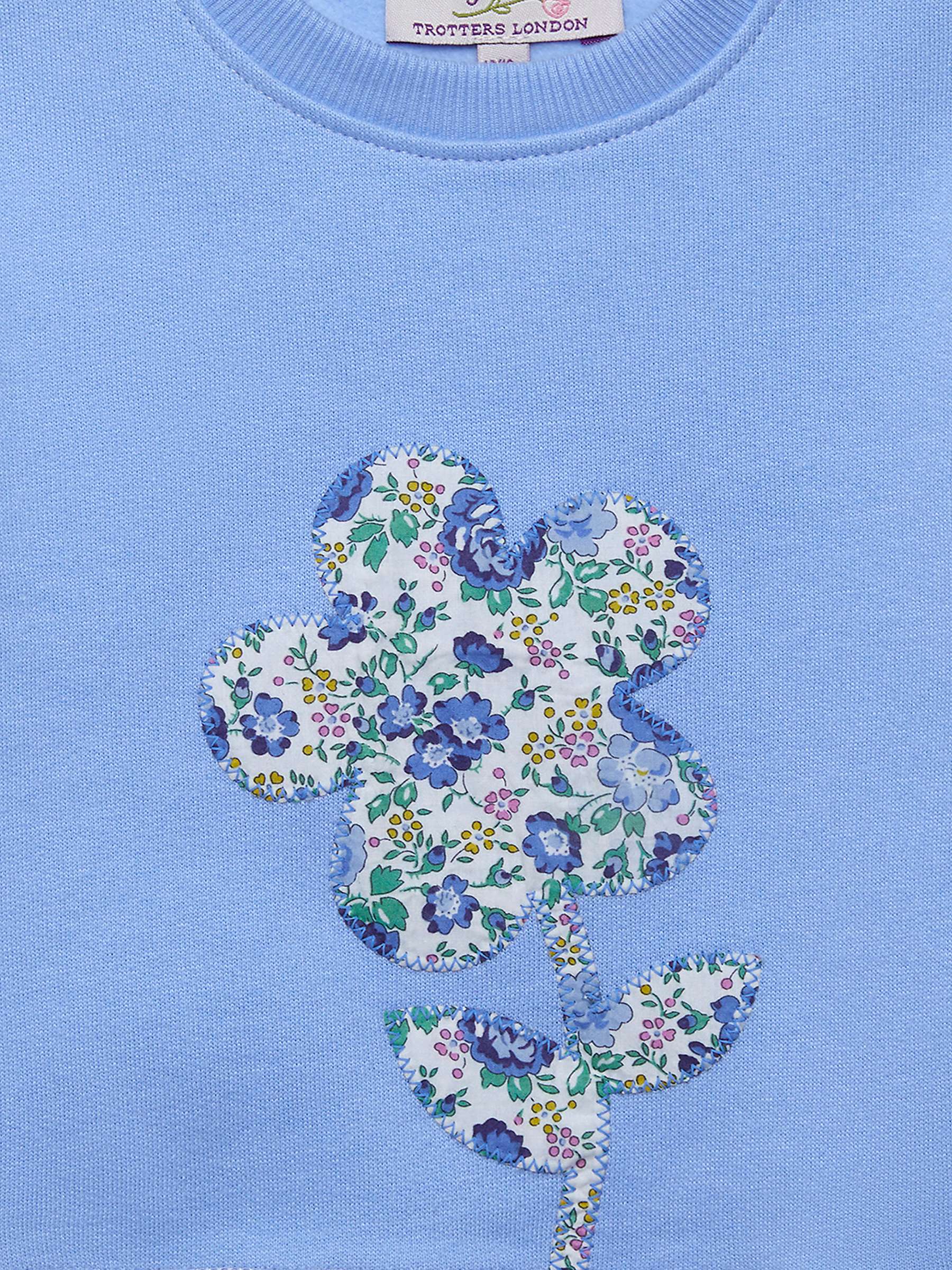 Buy Trotters Felicite Applique Flower Sweatshirt. Blue Online at johnlewis.com