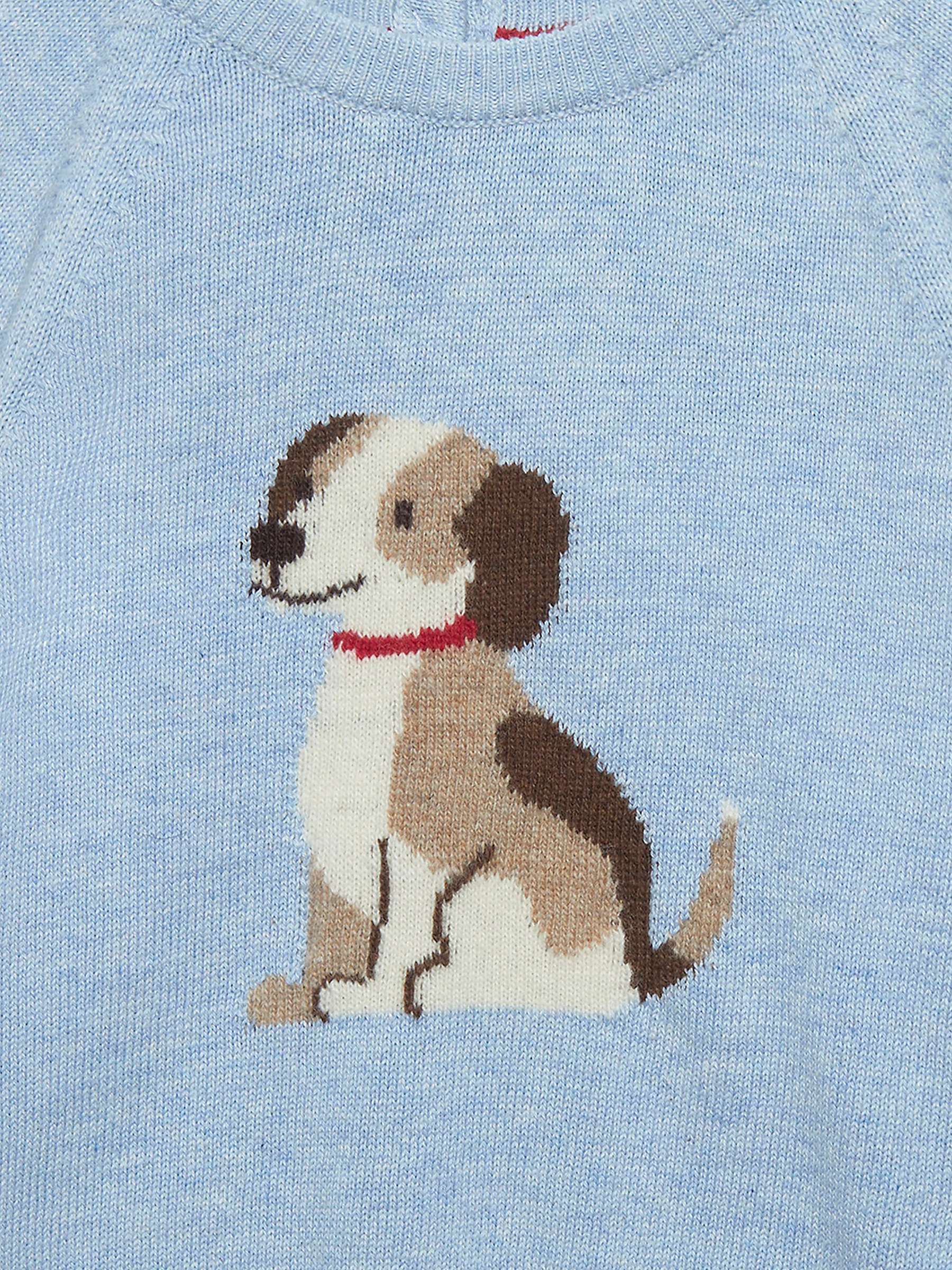 Buy Trotters Baby Puppy Intarsia Jumper, Blue Marl Online at johnlewis.com