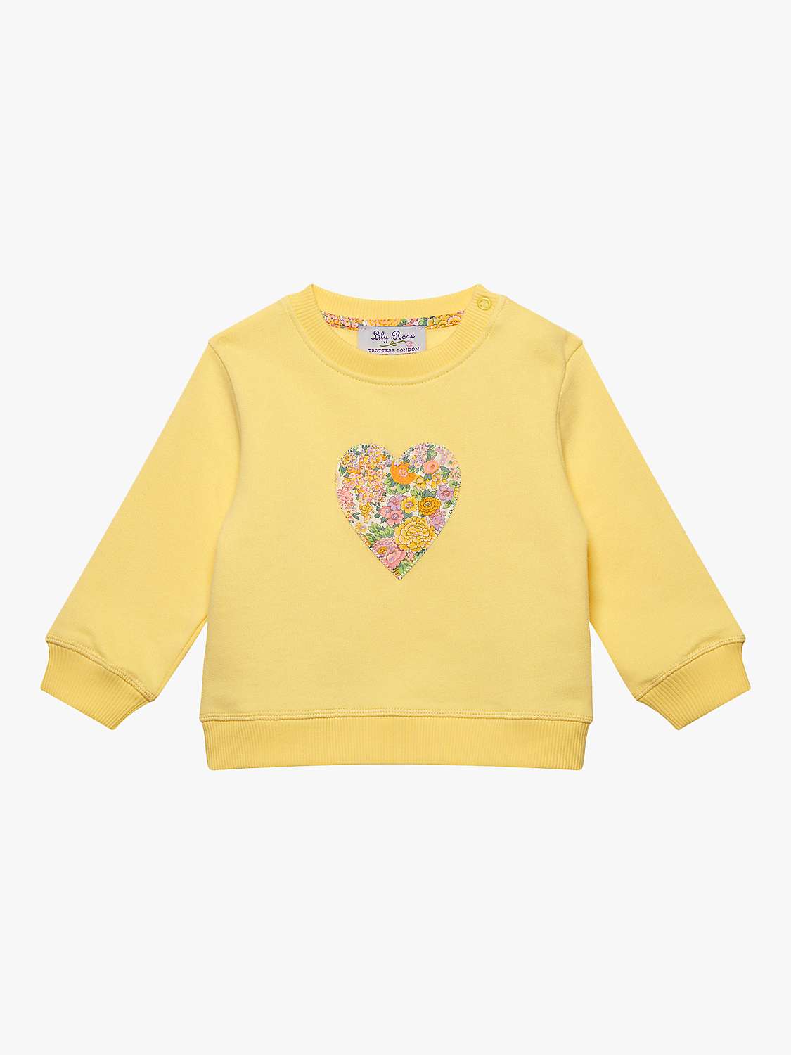 Buy Trotters Baby Elysian Day Applique Heart Sweatshirt, Lemon/Multi Online at johnlewis.com