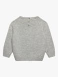 Trotters Baby Sebastian Wool and Cashmere Blend Car Jumper, Grey Marl
