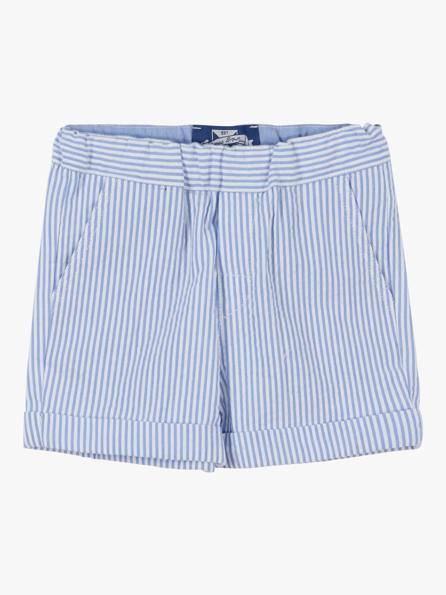 Trotters Baby Charlie Stripe Pull Up Shorts, Blue, 3-6 months