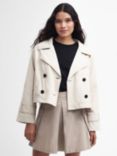 Barbour International Hadfield Cropped Trench Coat, Blanc, Blanc