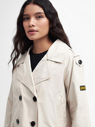 Barbour International Hadfield Cropped Trench Coat, Blanc