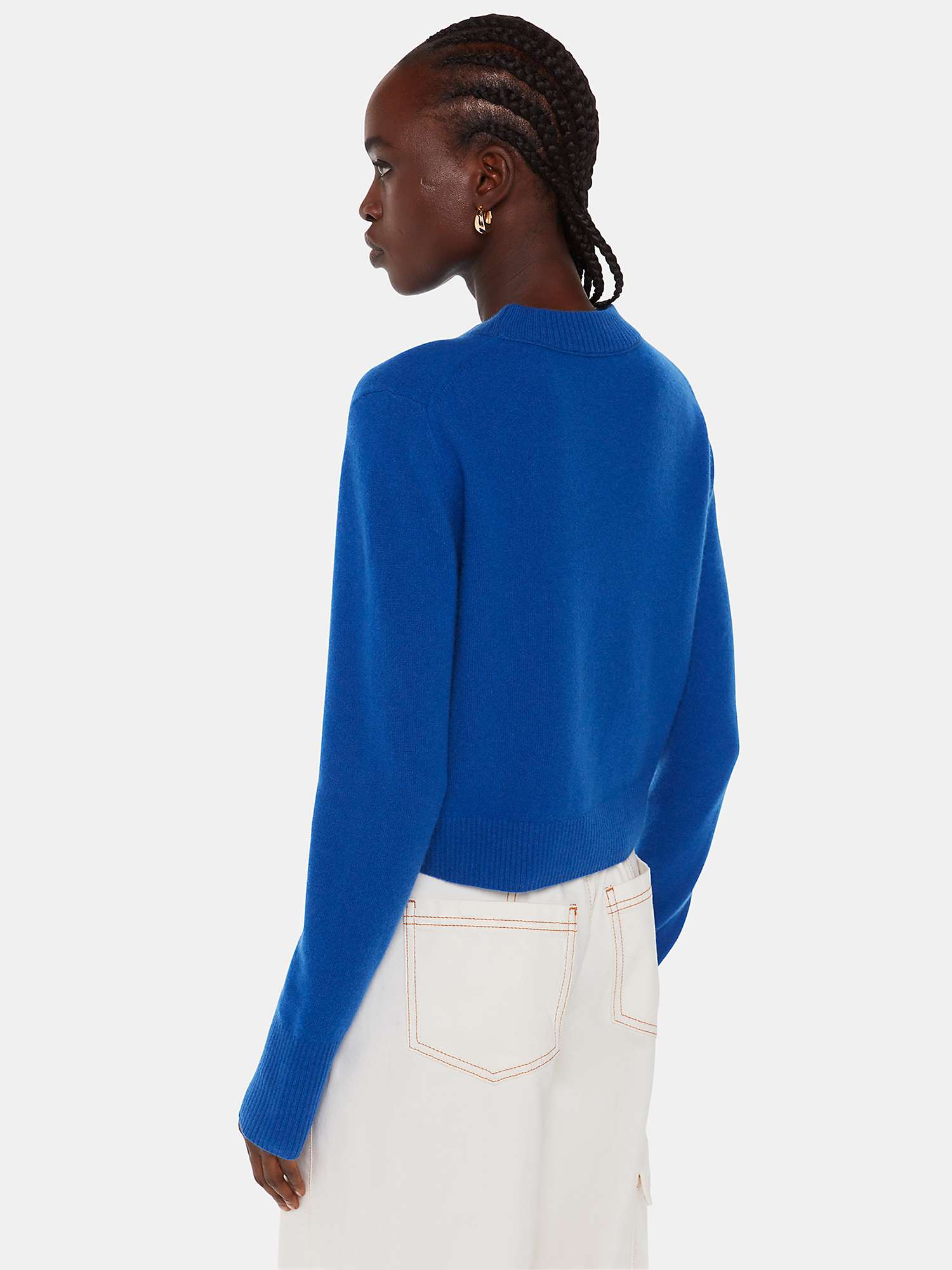 Buy Whistles Cropped Wool Jumper, Cobalt Blue Online at johnlewis.com