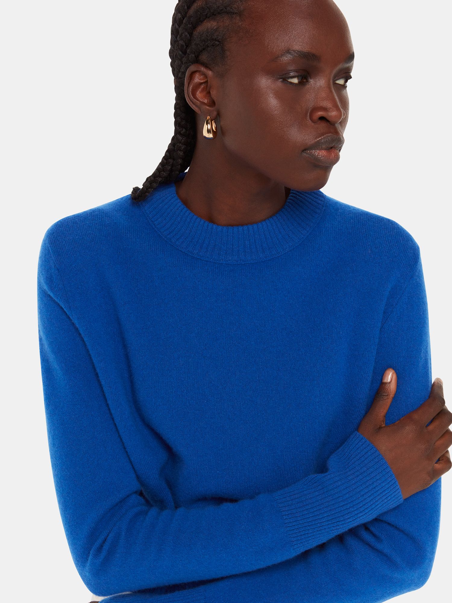 Buy Whistles Cropped Wool Jumper, Cobalt Blue Online at johnlewis.com