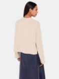 Whistles Cotton Rib Crew Neck Jumper, Ivory