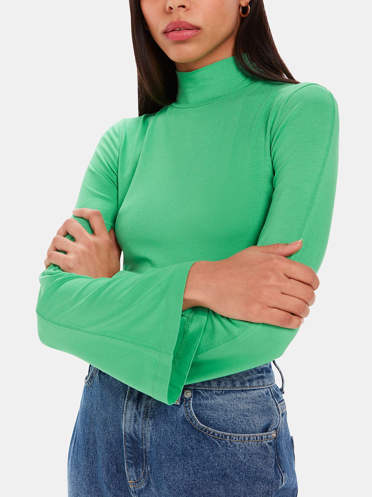 Buy Whistles Wide Sleeve High Neck Top Online at johnlewis.com