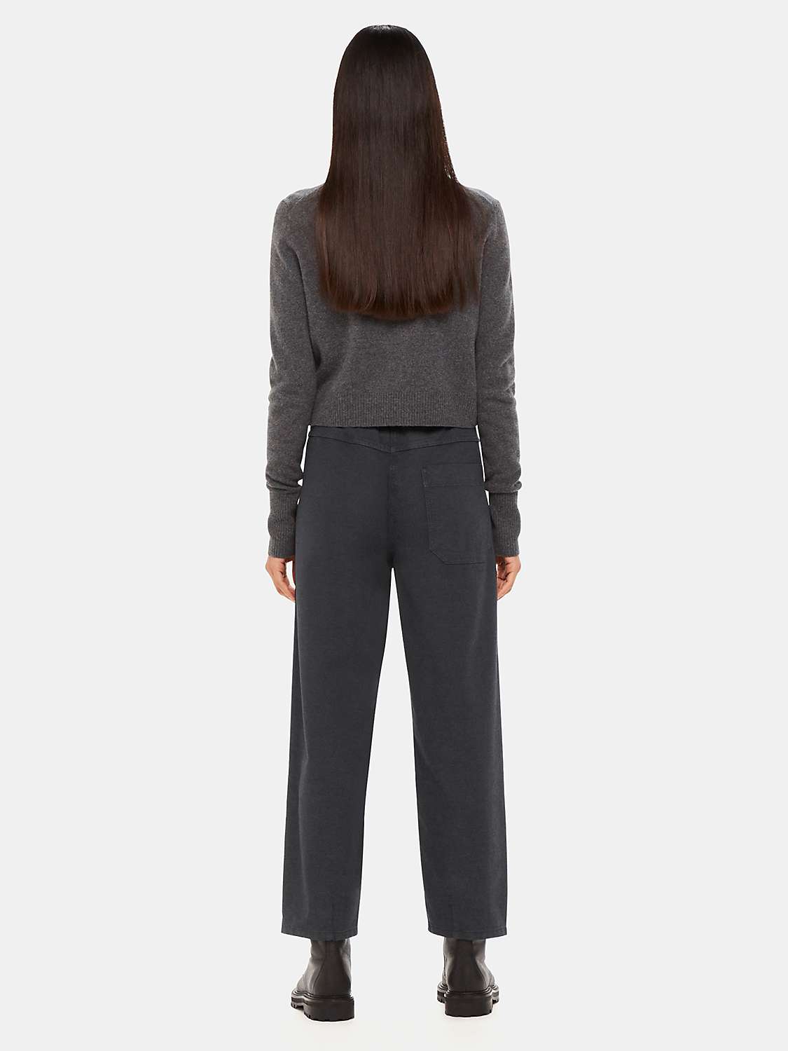 Buy Whistles Petite Tessa Casual Trousers, Black Online at johnlewis.com