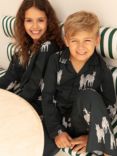 Minijammies Kids' Blake Zebra Print Unisex Pyjamas, Dark Green/Multi