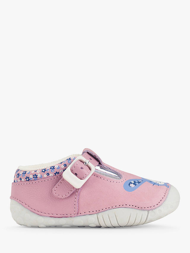 Start-Rite Baby Little Paws T-Bar Buckle Pre Walker Shoes, Pink Nubuck