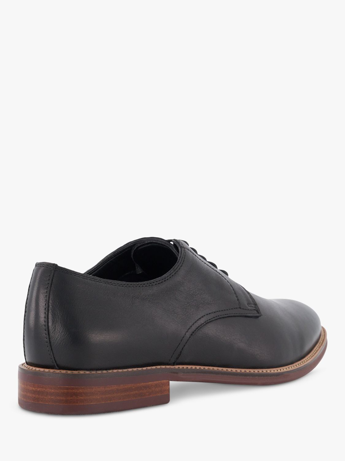 Dune Wide Fit Stanley Leather Lace-Up Shoes, Black, 9