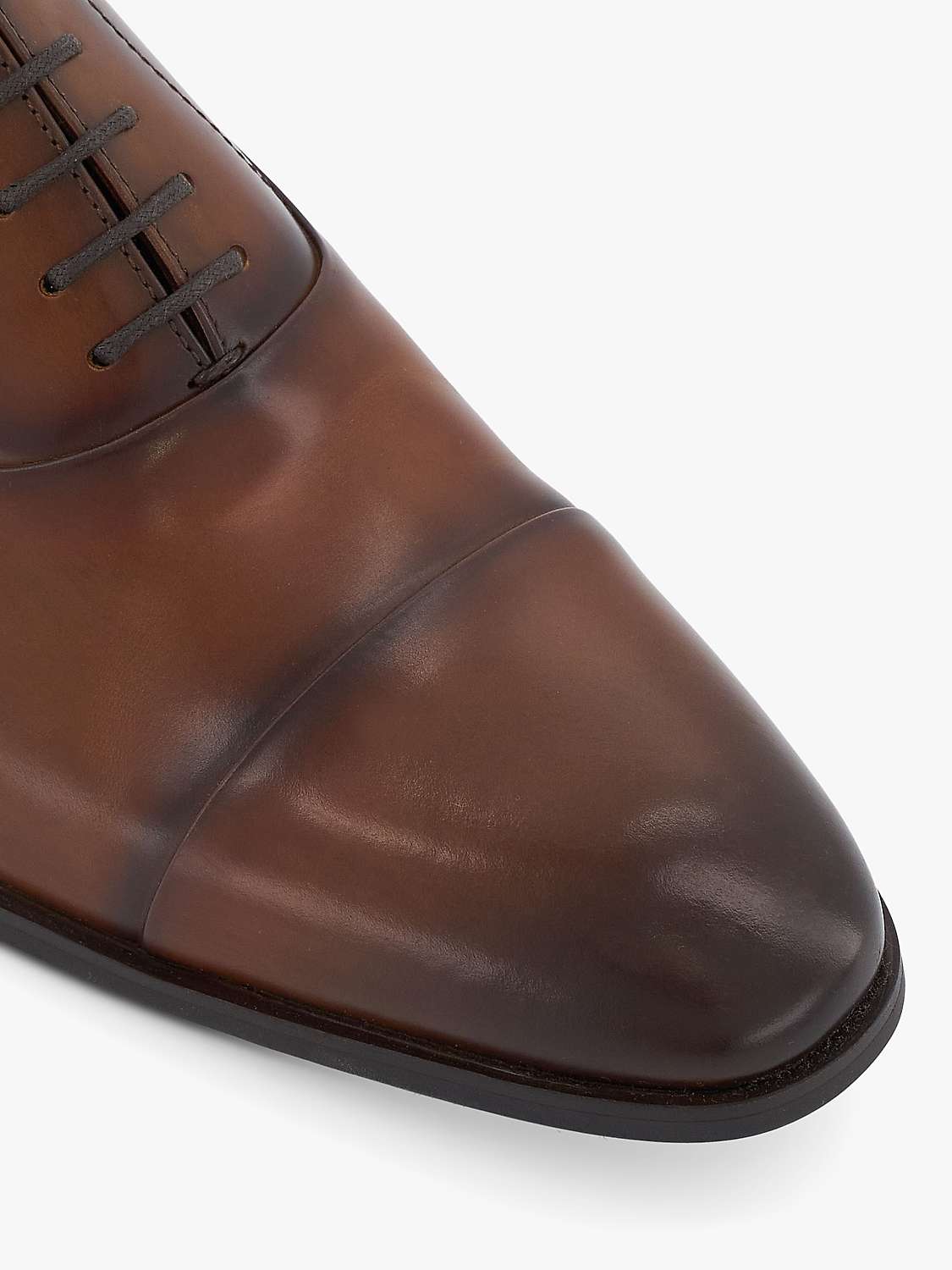 Buy Dune Wide Fit Secrecy Leather Toecap Oxford Shoes, Dark Tan Online at johnlewis.com