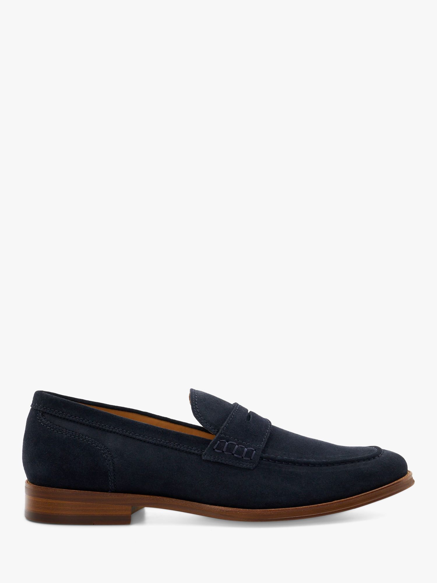 Dune Sulli Natural Sole Penny Loafers, Navy, 6