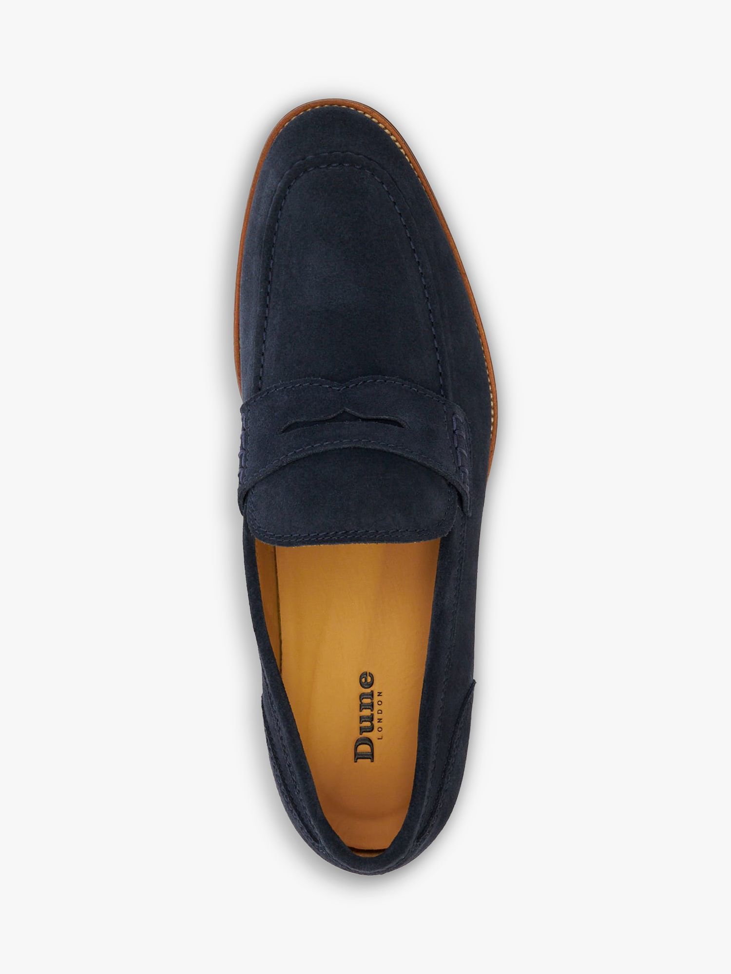 Dune Sulli Natural Sole Penny Loafers, Navy, 6