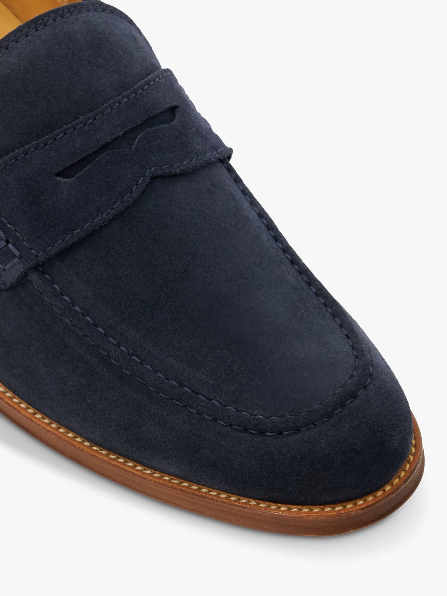 Buy Dune Sulli Natural Sole Penny Loafers, Navy Online at johnlewis.com
