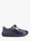 Start-Rite Kids' Puzzle Leather Patent T-Bar Shoes, Navy