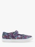 Start-Rite Kids' Busy Lizzie Floral Print Canvas Shoes, Navy/Multi