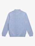 Trotters Kids' Speed Boat Half Zip Jumper, Pale Blue Marl