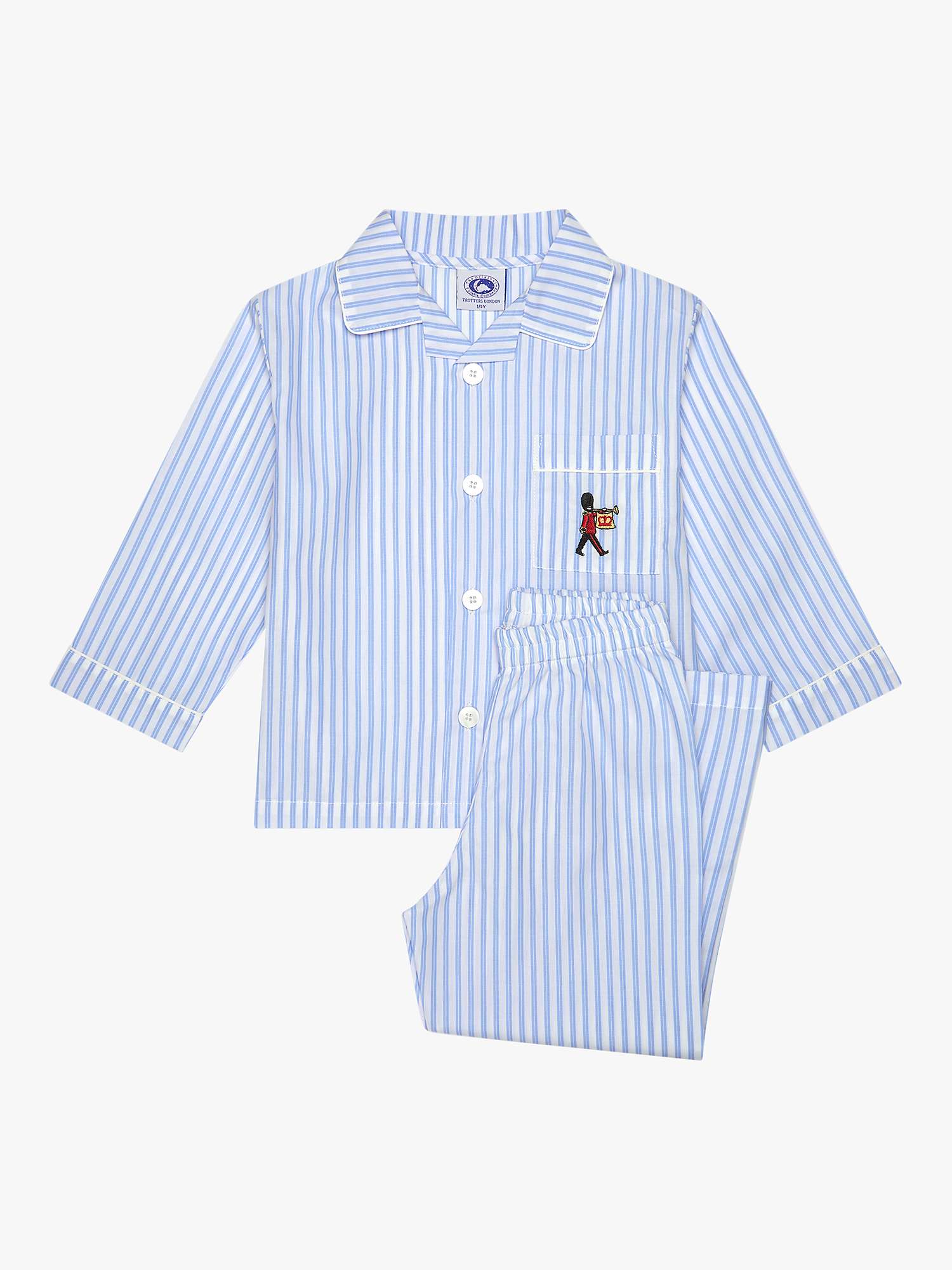 Buy Trotters Kids' Trumpet Guardsman Stripe Pyjamas, Blue/White Online at johnlewis.com