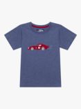 Trotters Kids' Sebastian Car T-Shirt, Denim Blue Marl