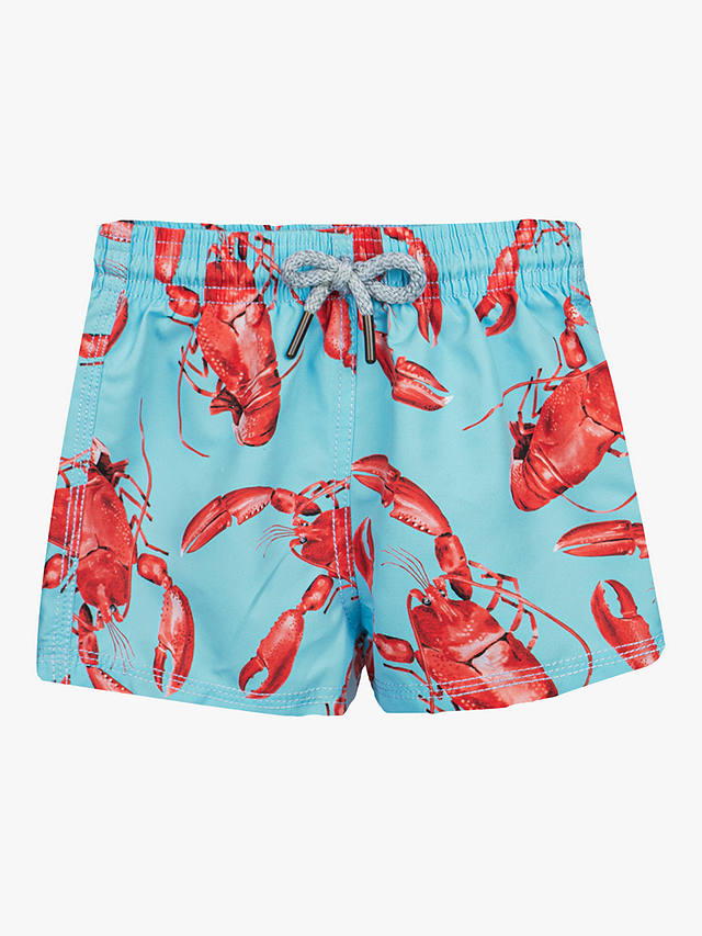 Trotters Baby Lobster Print Swim Shorts, Aqua/Red