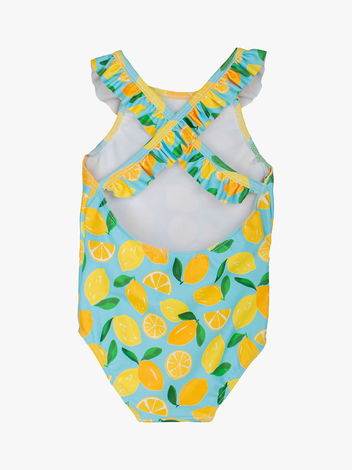 Buy Trotters Baby Lemons Print Frill Swimsuit, Aqua/Lemon Online at johnlewis.com