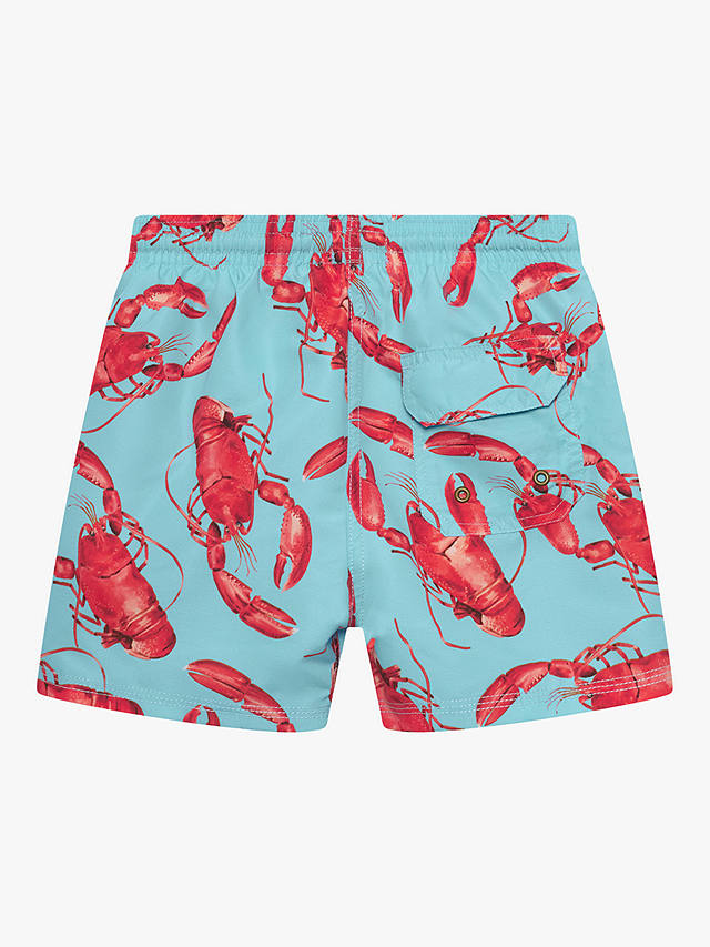 Trotters Kids' Lobster Swim Shorts, Aqua/Multi