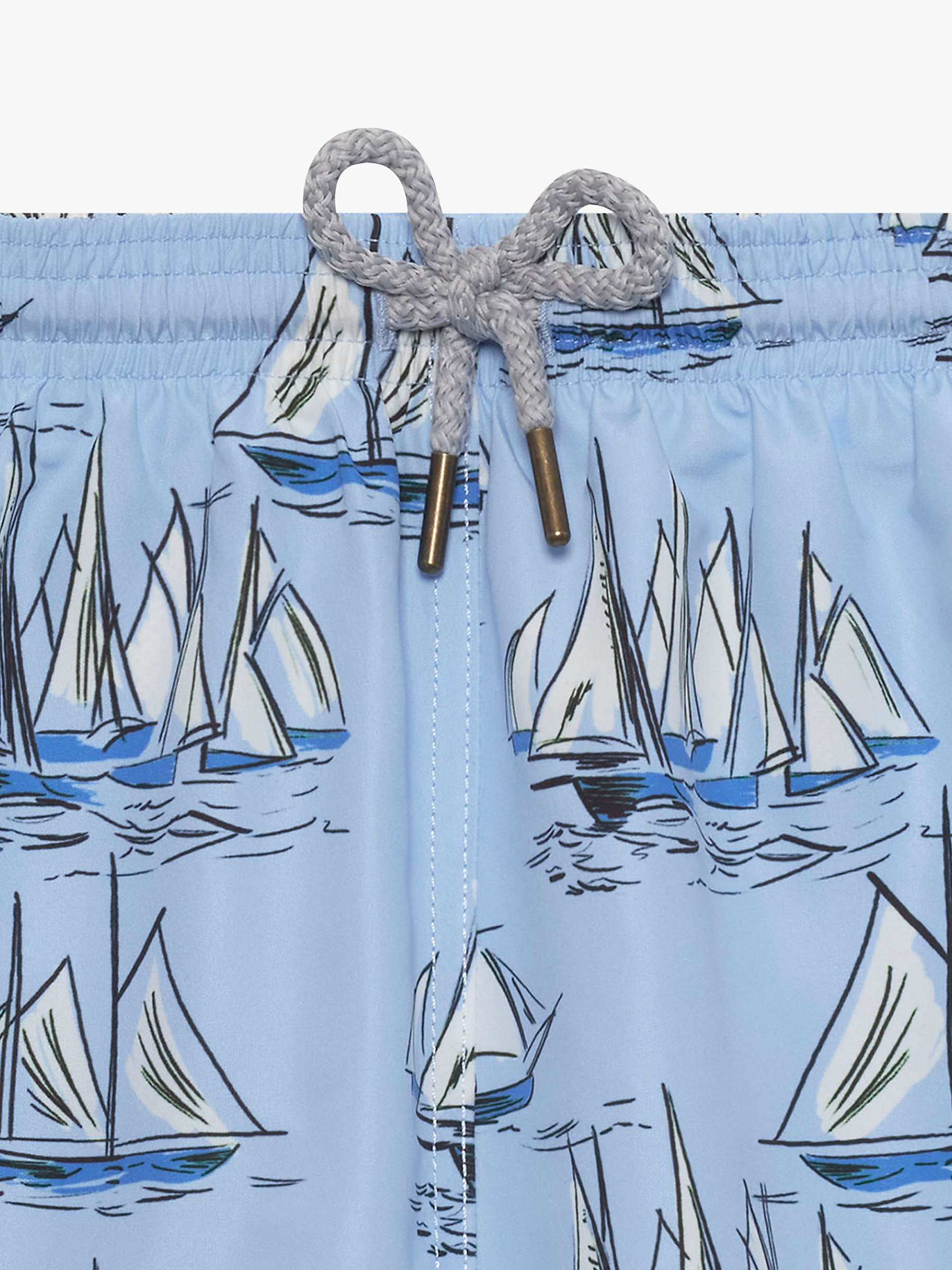 Buy Trotters Kids' Sailboat Swim Shorts, Blue/White Online at johnlewis.com