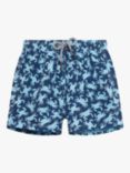 Trotters Kids' Crab Print Swim Shorts, Navy