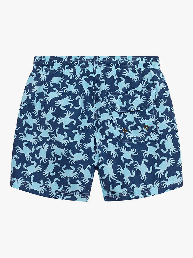 Trotters Kids' Crab Print Swim Shorts, Navy