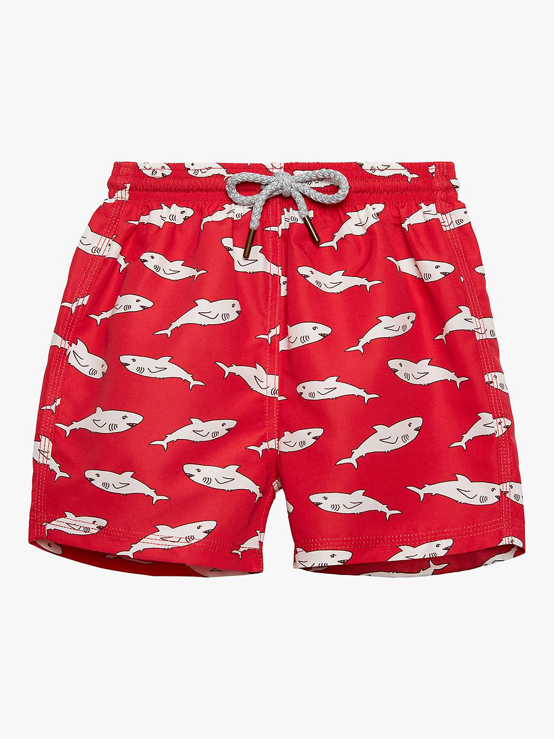 Buy Trotters Kids' Shark Print Swim Shorts, Red/Multi Online at johnlewis.com