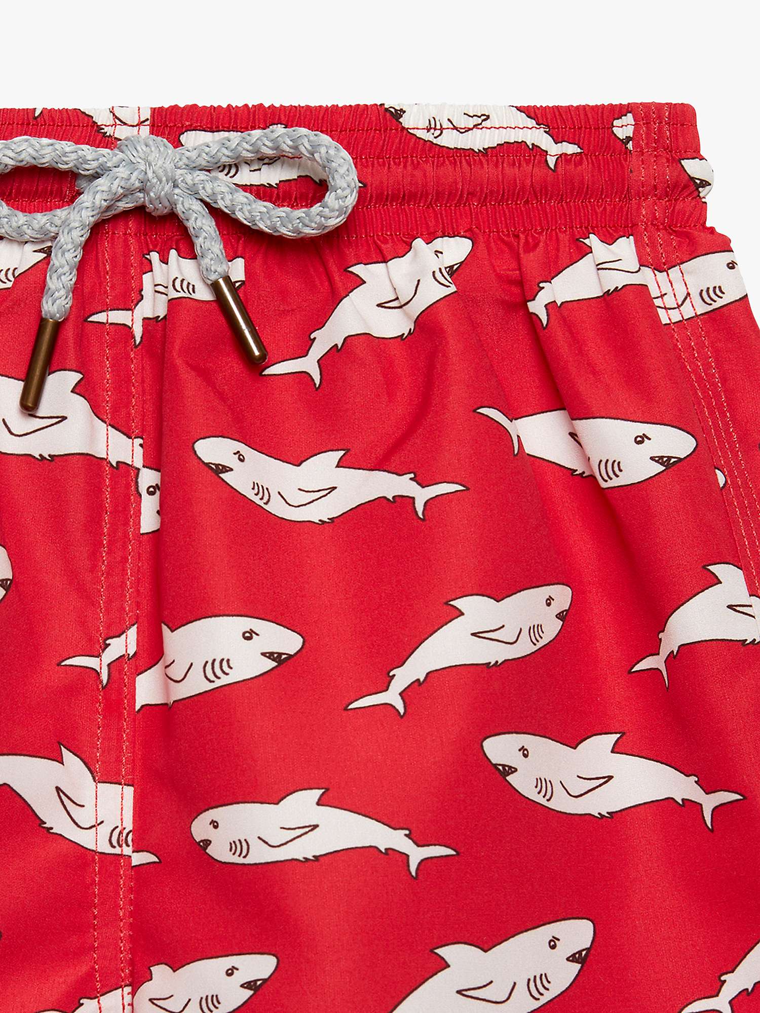 Buy Trotters Kids' Shark Print Swim Shorts, Red/Multi Online at johnlewis.com