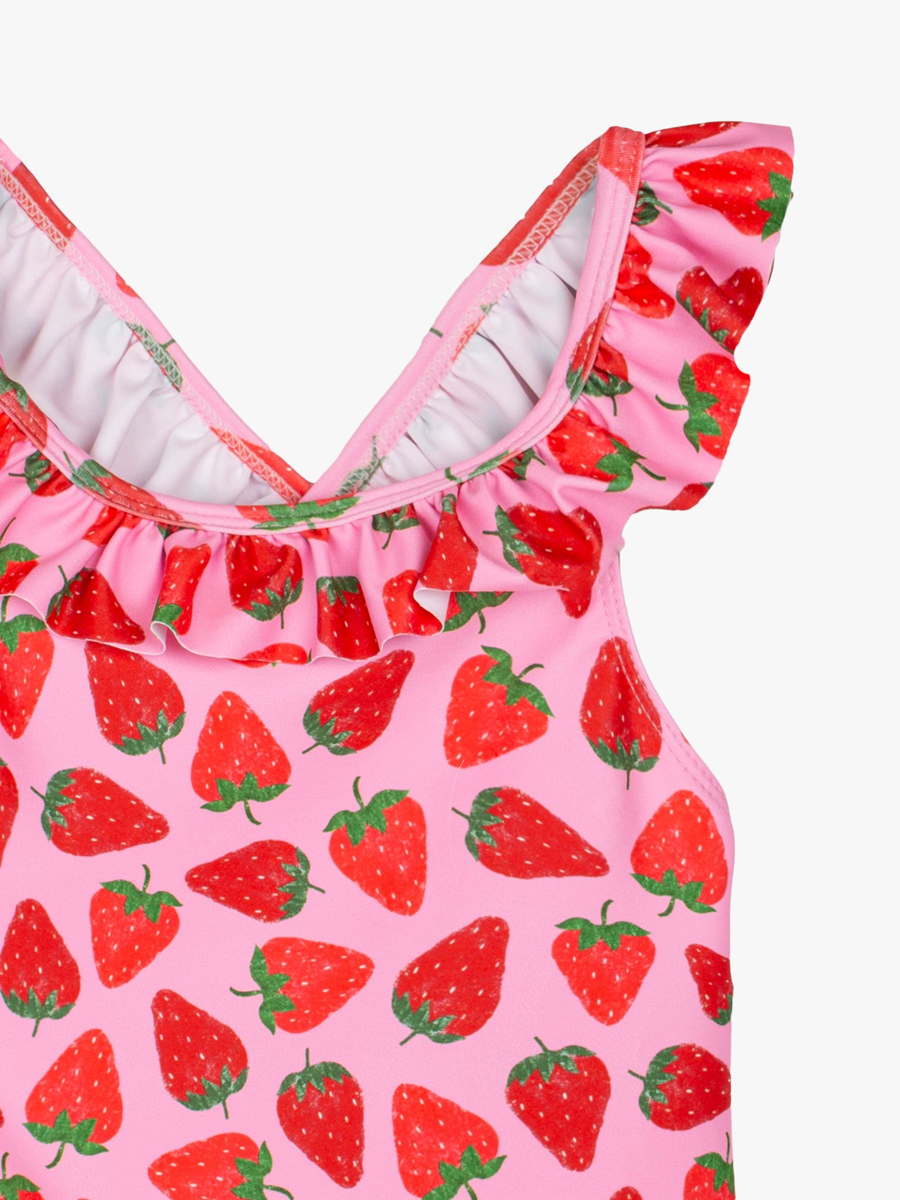 Buy Trotters Kids' Strawberry Print Frill Swimsuit, Pink/Strawberry Online at johnlewis.com