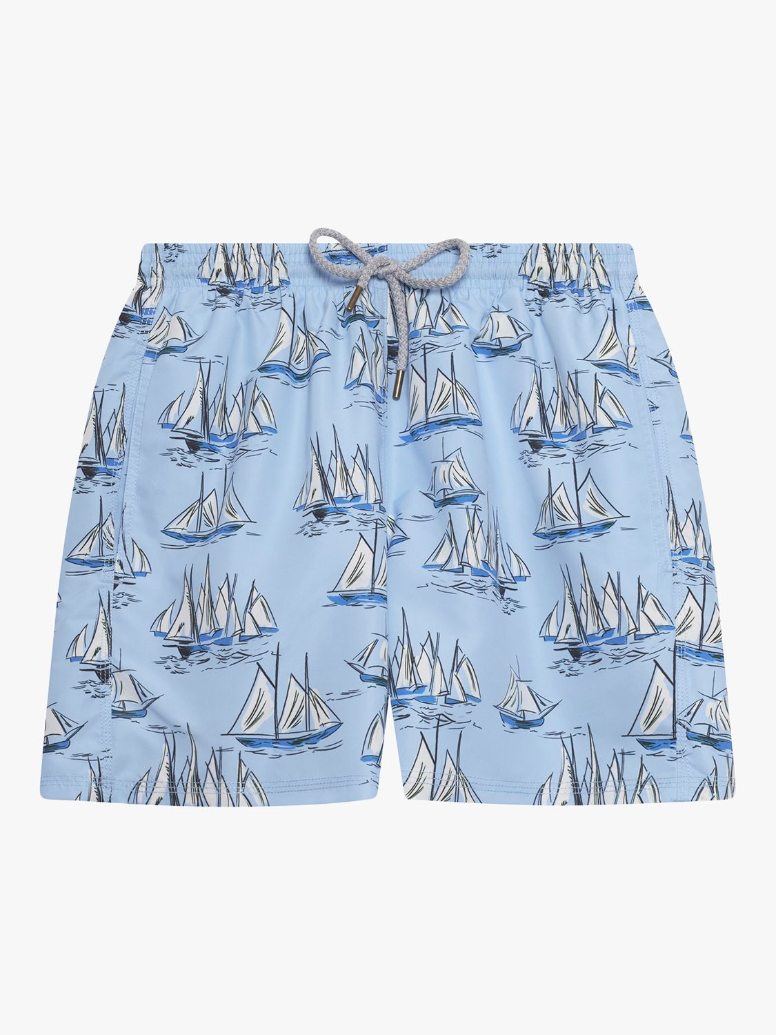Trotters Sailboat Swim Shorts, Blue/White, S