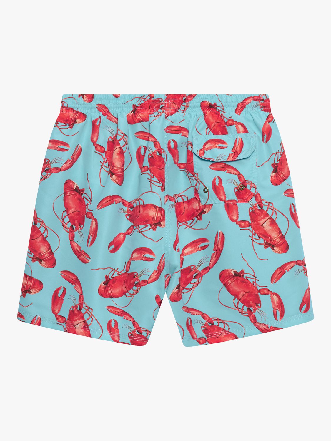 Trotters Lobster Print Swim Shorts, Aqua, S