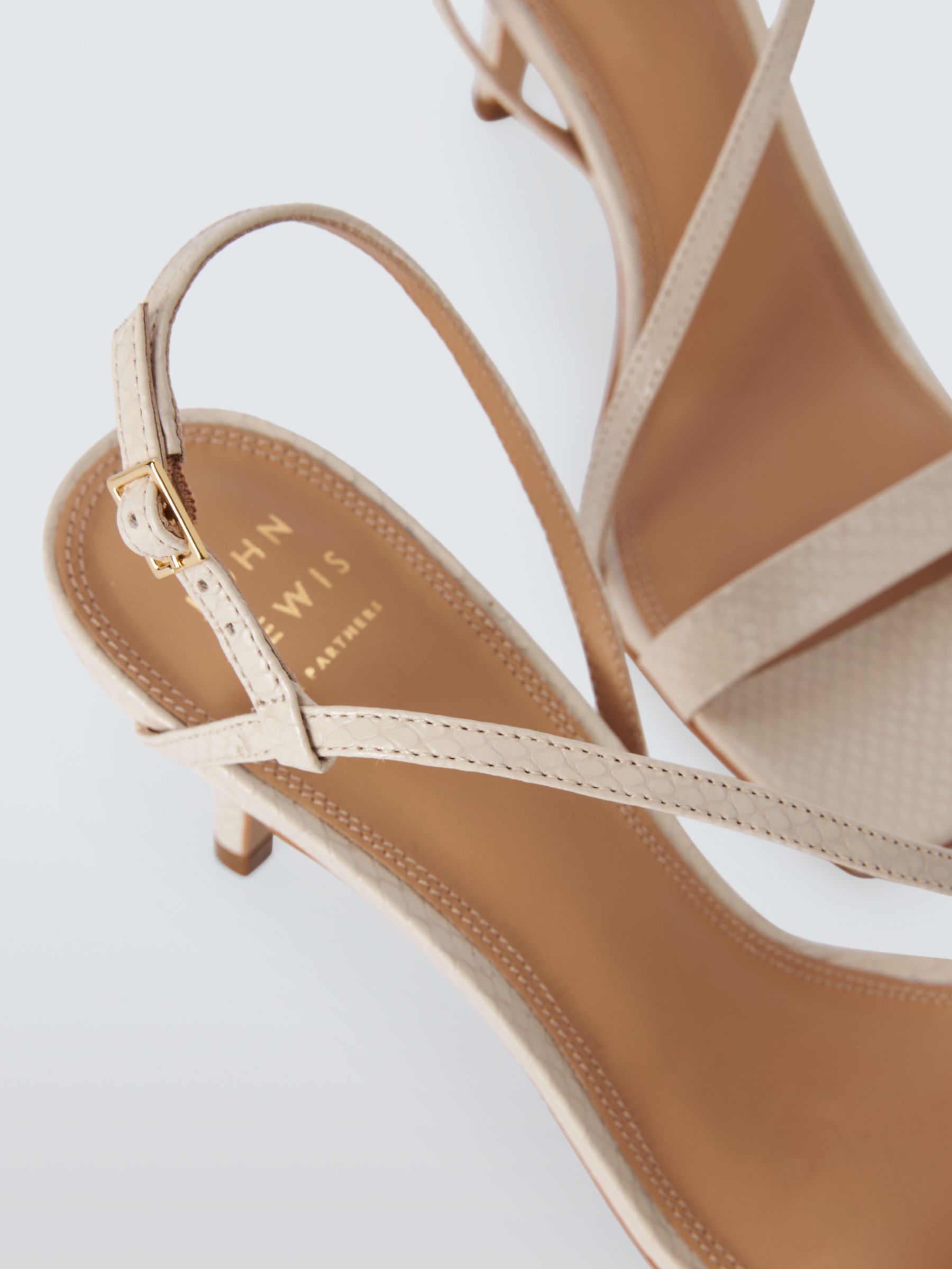 Buy John Lewis Mindie Leather Asymmetric Strappy Mid Heel Sandals Online at johnlewis.com