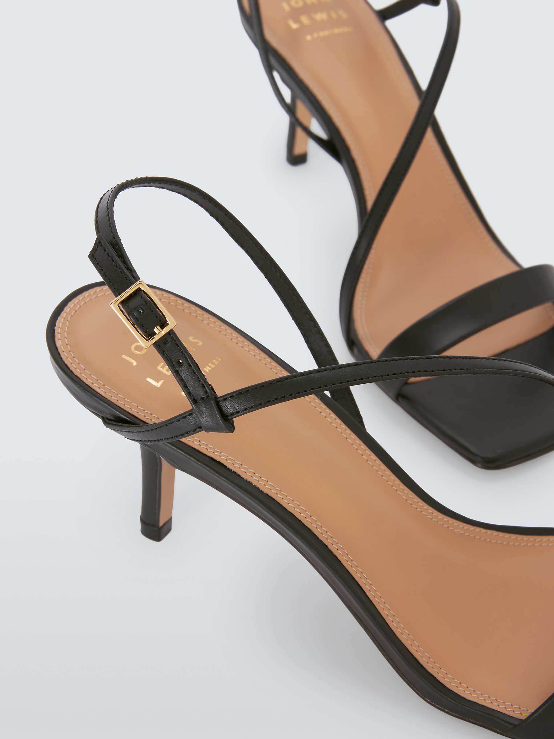 Buy John Lewis Mindie Leather Asymmetric Strappy Mid Heel Sandals Online at johnlewis.com