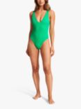 Seafolly Sea Dive Deep V-Neck One Piece Swimsuit, Jade