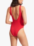 Seafolly Sea Dive Deep V-Neck One Piece Swimsuit, Chilli Red